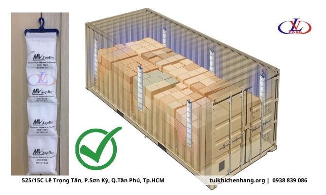 dây hút ẩm treo container