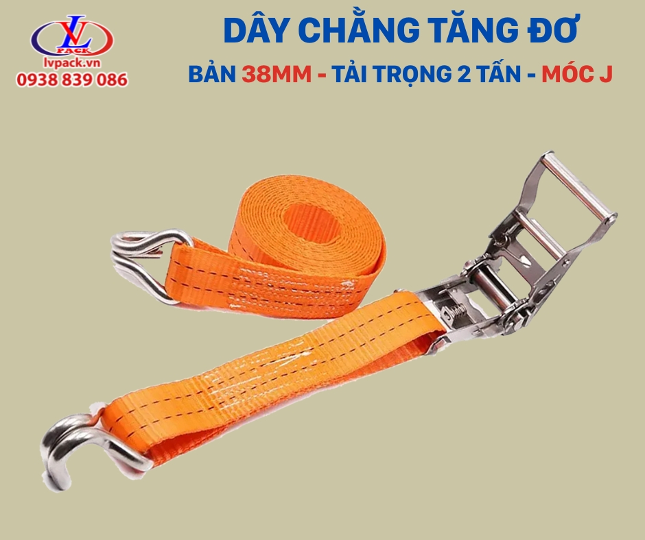 Dây chằng tăng đơ 38mm (Dây + Móc J)