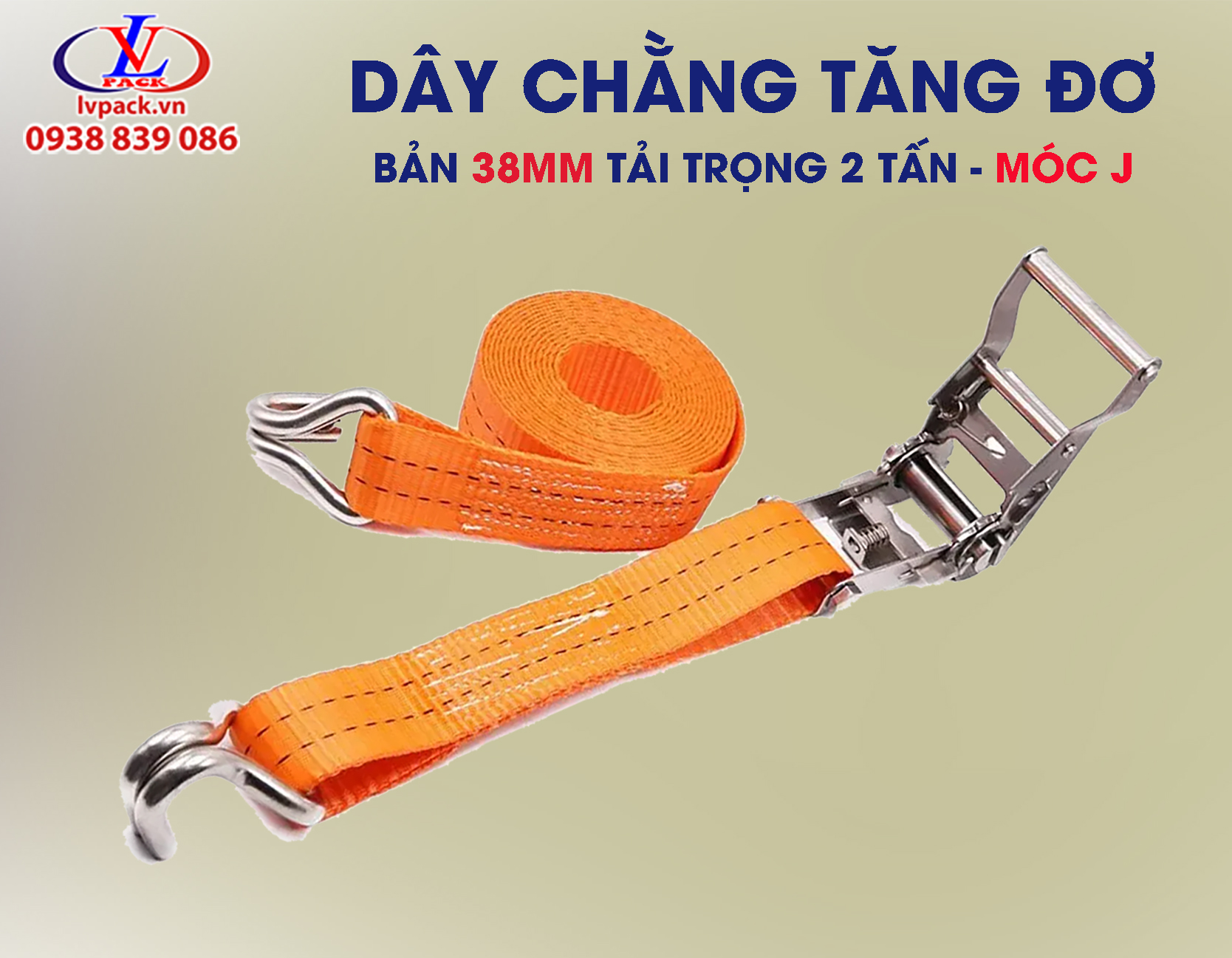 Dây chằng tăng đơ 38mm (Dây + Móc J)